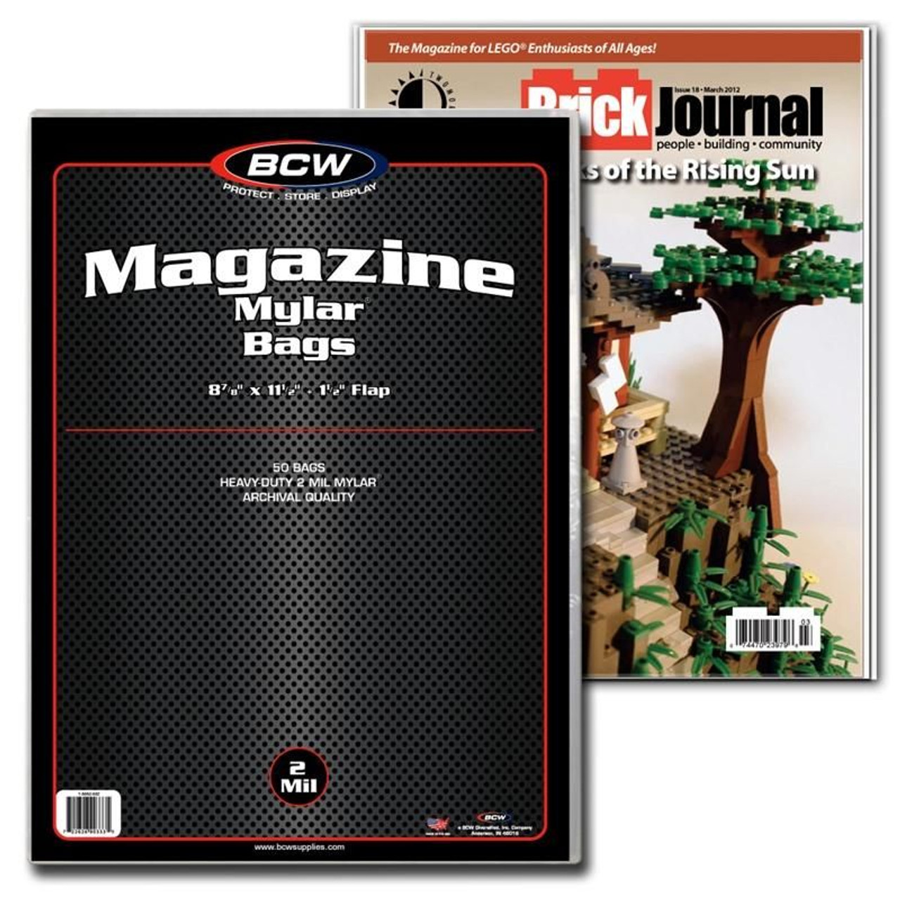 BCW Magazine Mylar Bags 50ct Pack / Case of 10
