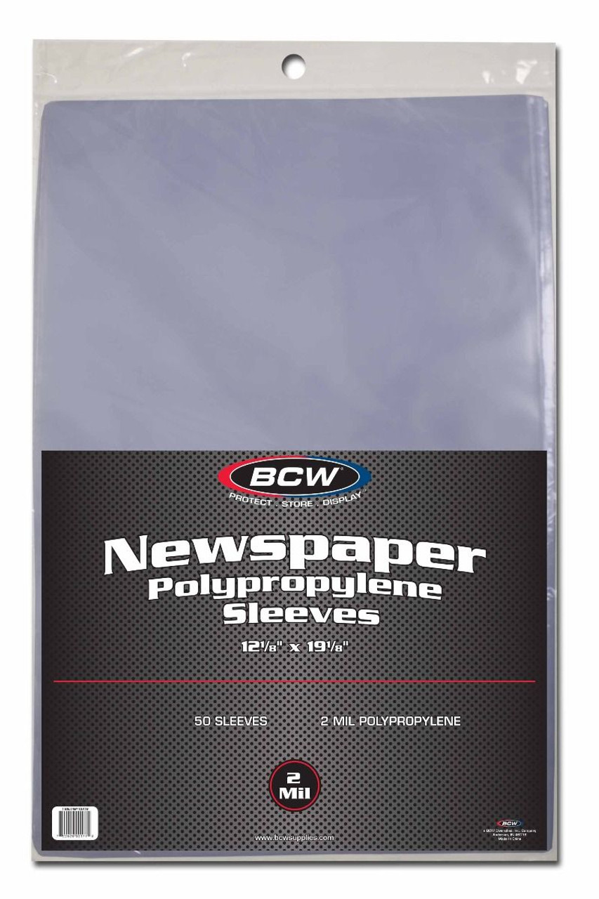 BCW Newspaper Sleeves (12x19) 50ct Pack