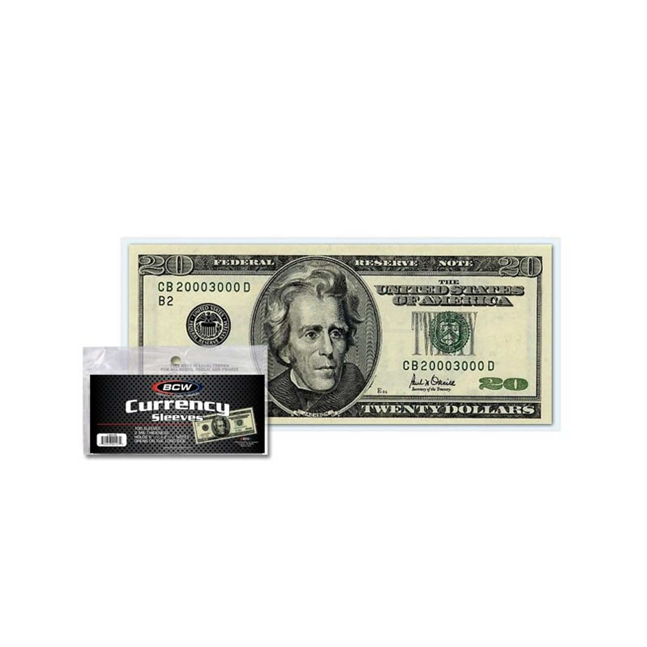 BCW Currency Sleeves - Regular Bill / Case of 100