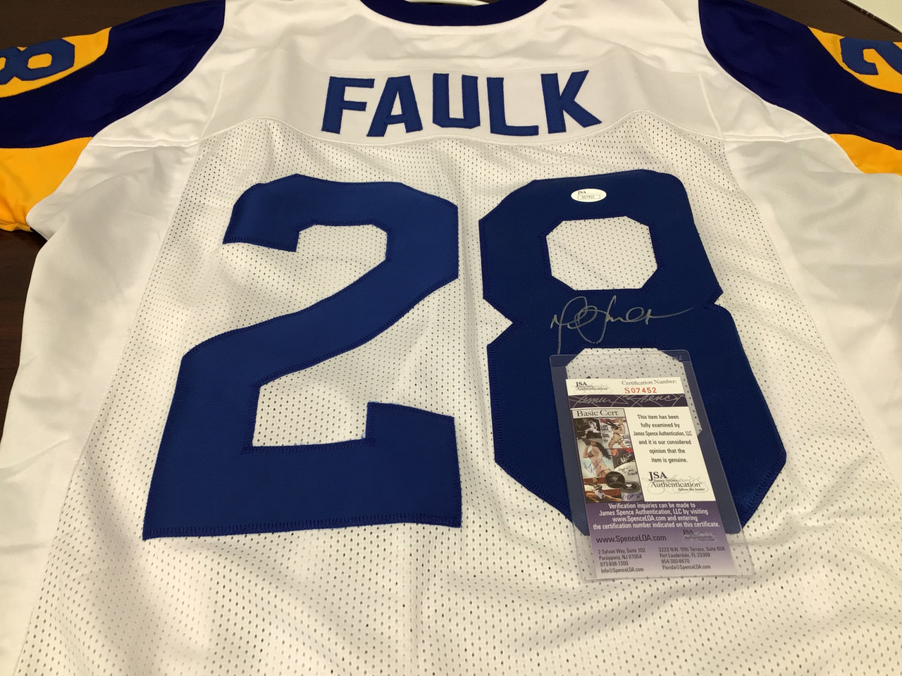 marshall faulk autographed jersey