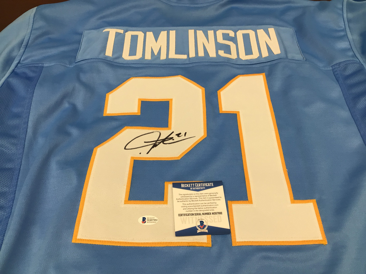 ladainian tomlinson autographed jersey