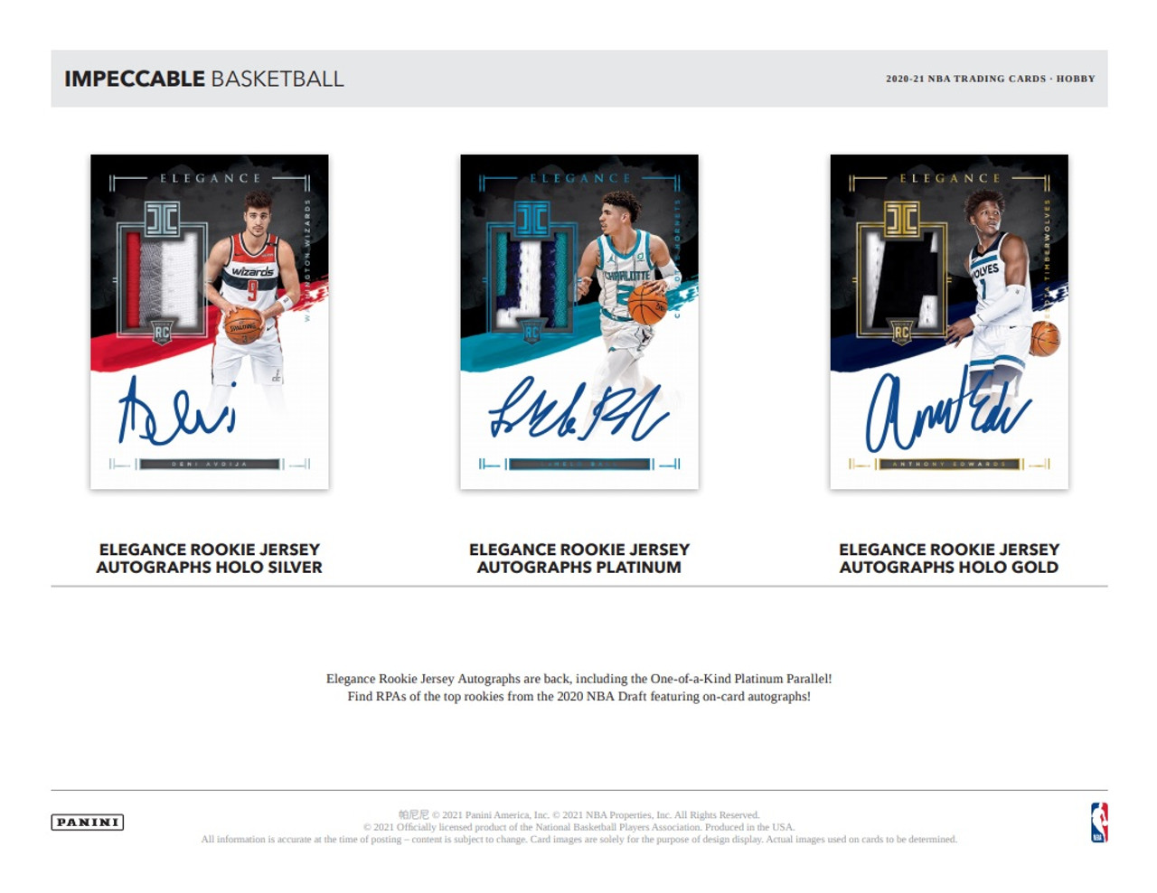 2020/21 Panini Impeccable Basketball Hobby Box