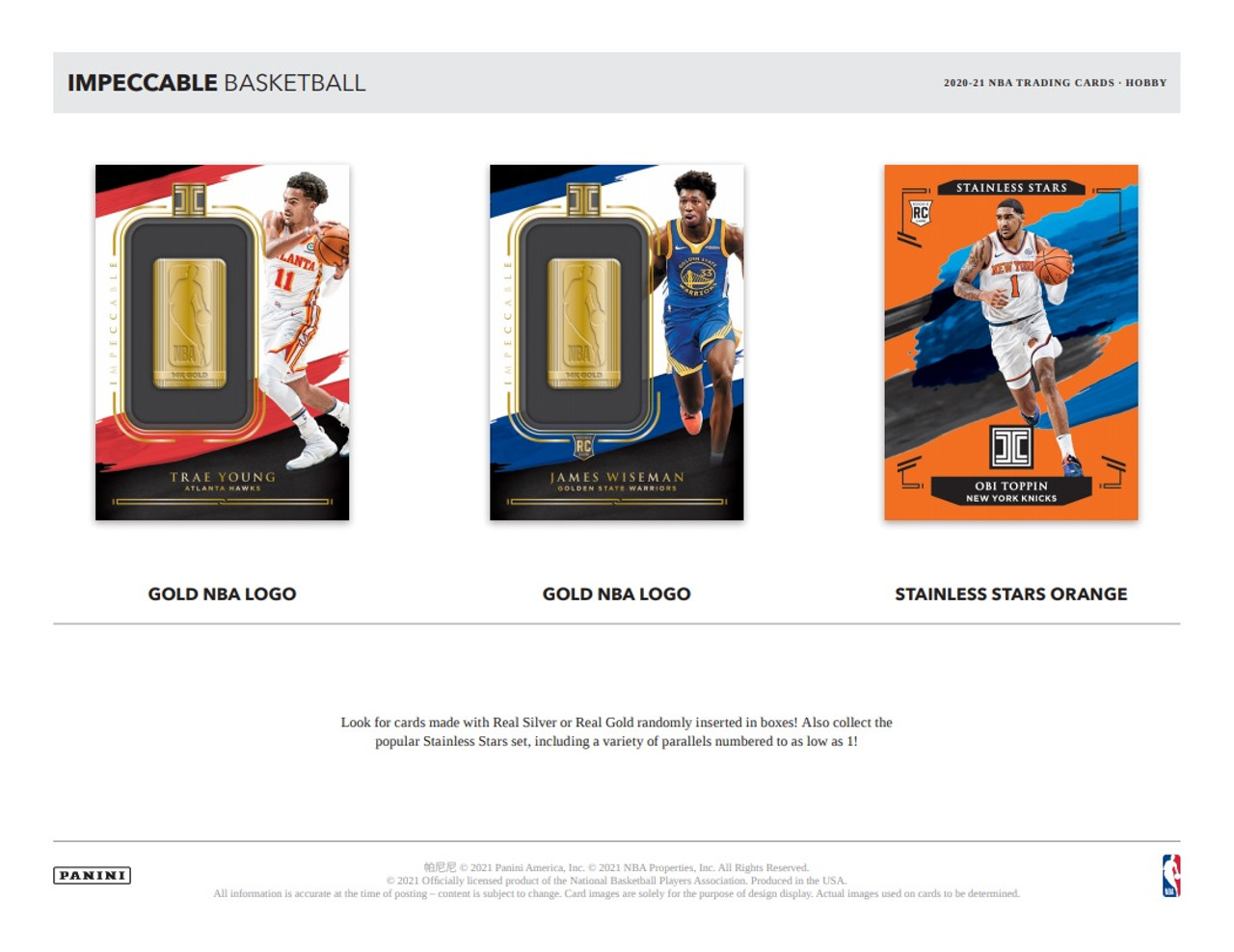 2020/21 Panini Impeccable Basketball Hobby Box