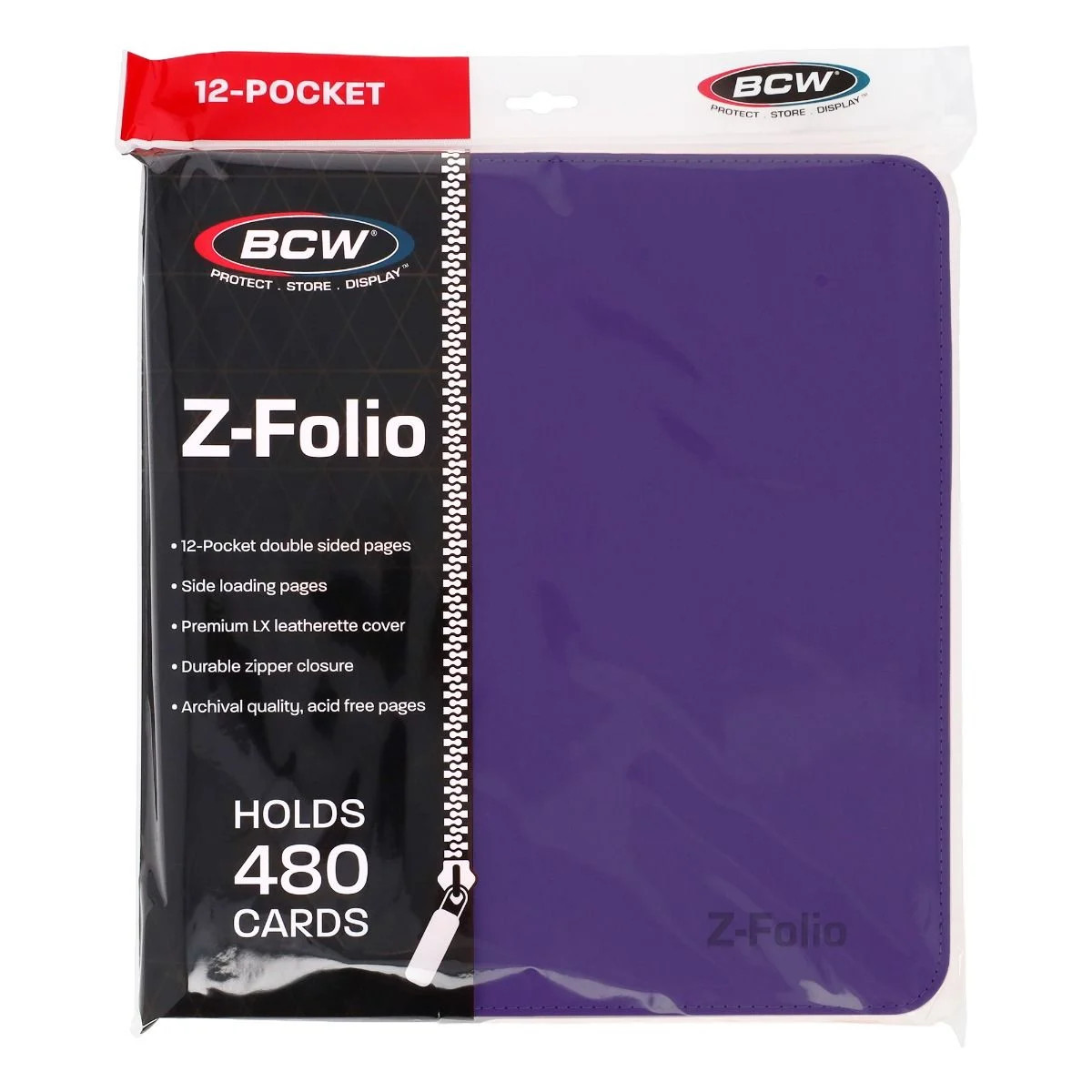 BCW Z-Folio 12-Pocket LX Album - Purple