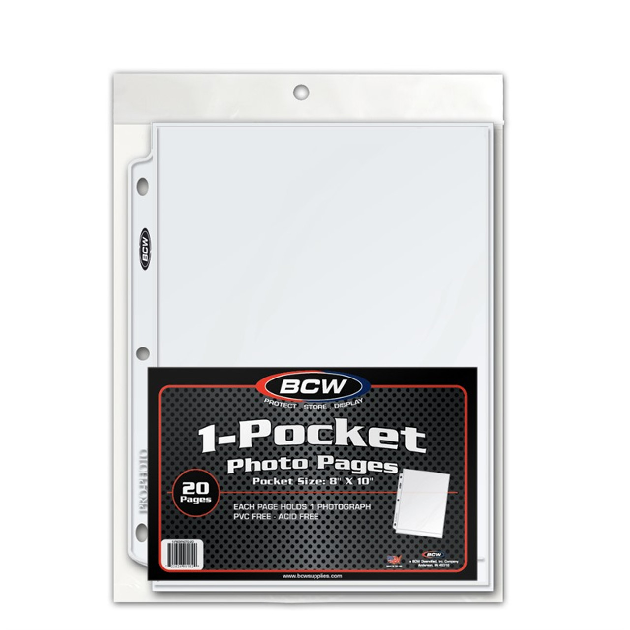 BCW Pro 1-Pocket 8x10 Photo Pages 20ct Pack / Case of 25