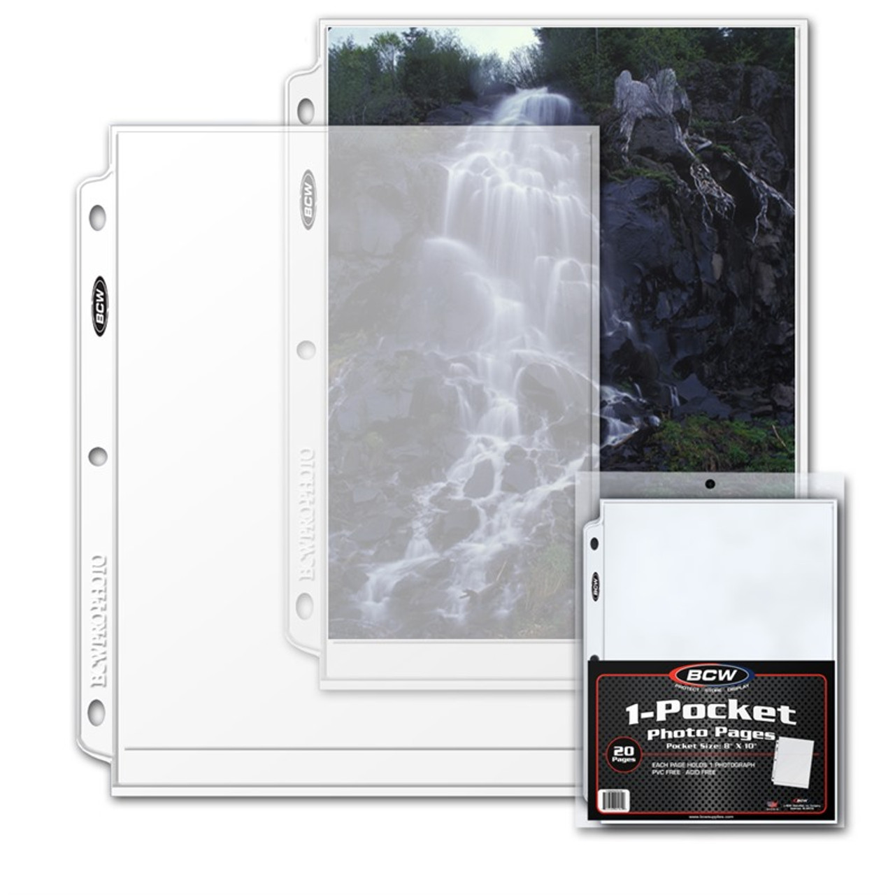 BCW Pro 1-Pocket 8x10 Photo Pages 20ct Pack / Case of 25