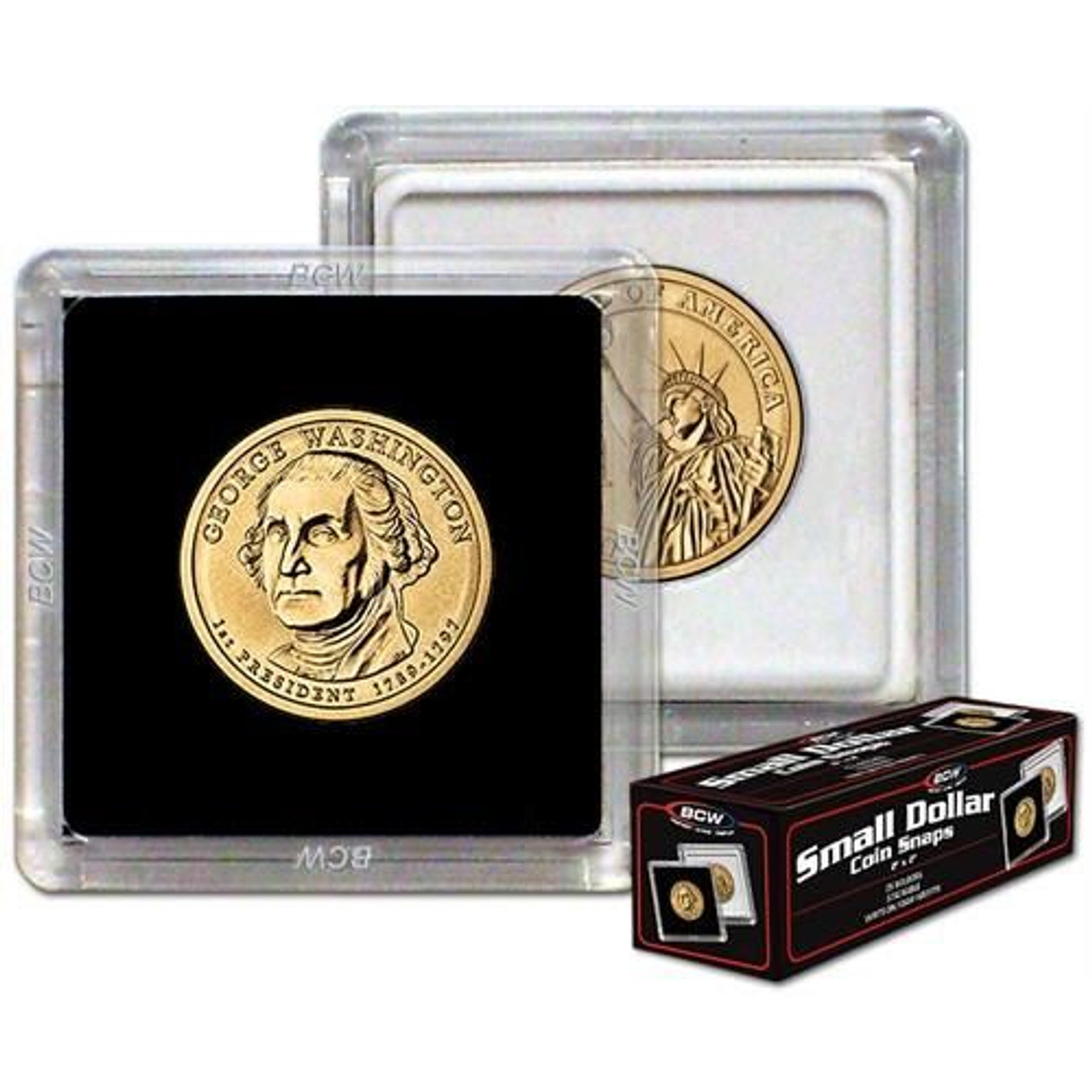 BCW 2x2 Coin Snap - Small Dollar - Black 25ct Box / Case of 20