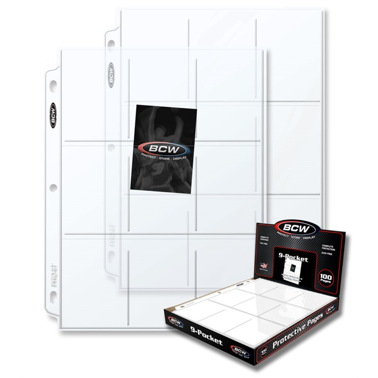 BCW Pro 9-Pocket Pages 100ct Box / Case of 10