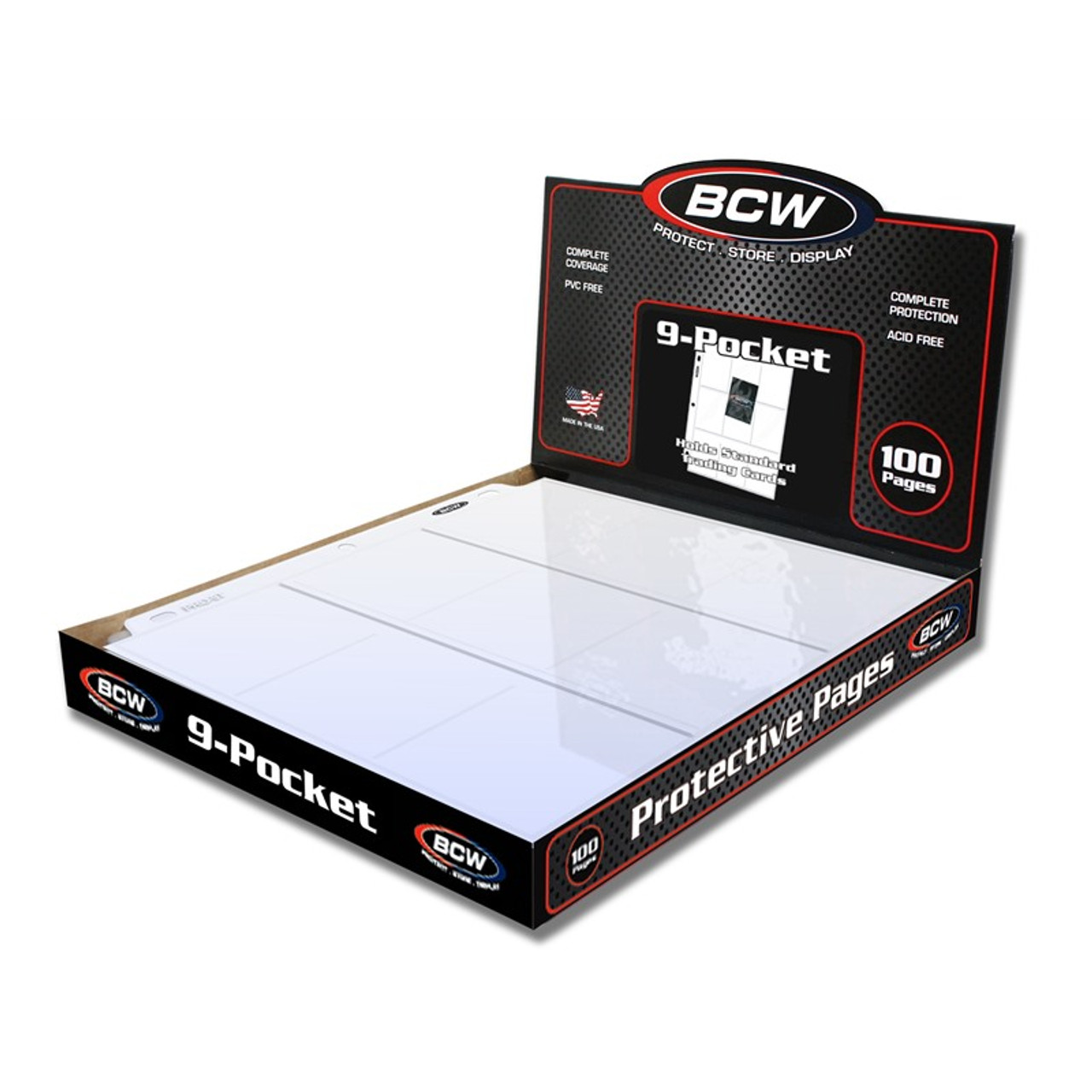 BCW Pro 9-Pocket Pages 100ct Box / Case of 10
