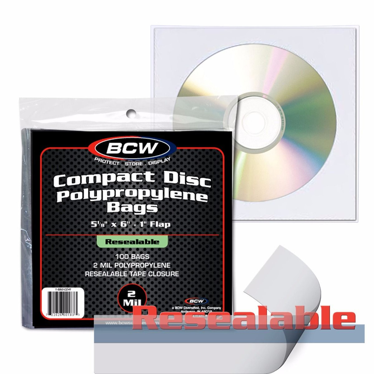 BCW Resealable CD Bags