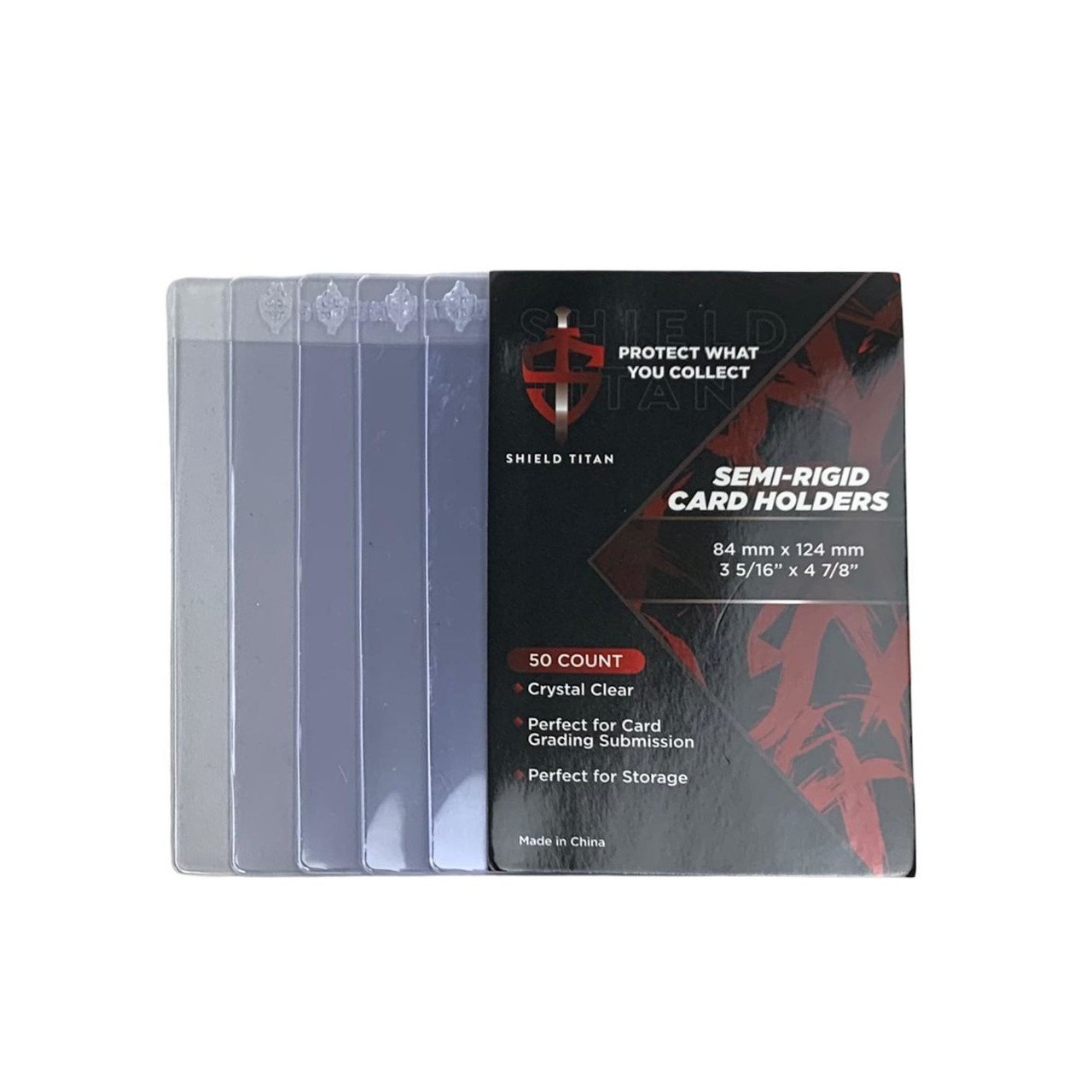 Shield Titan Semi-Rigid Card Holders (Grading Submission Size) 50ct / Case of 50