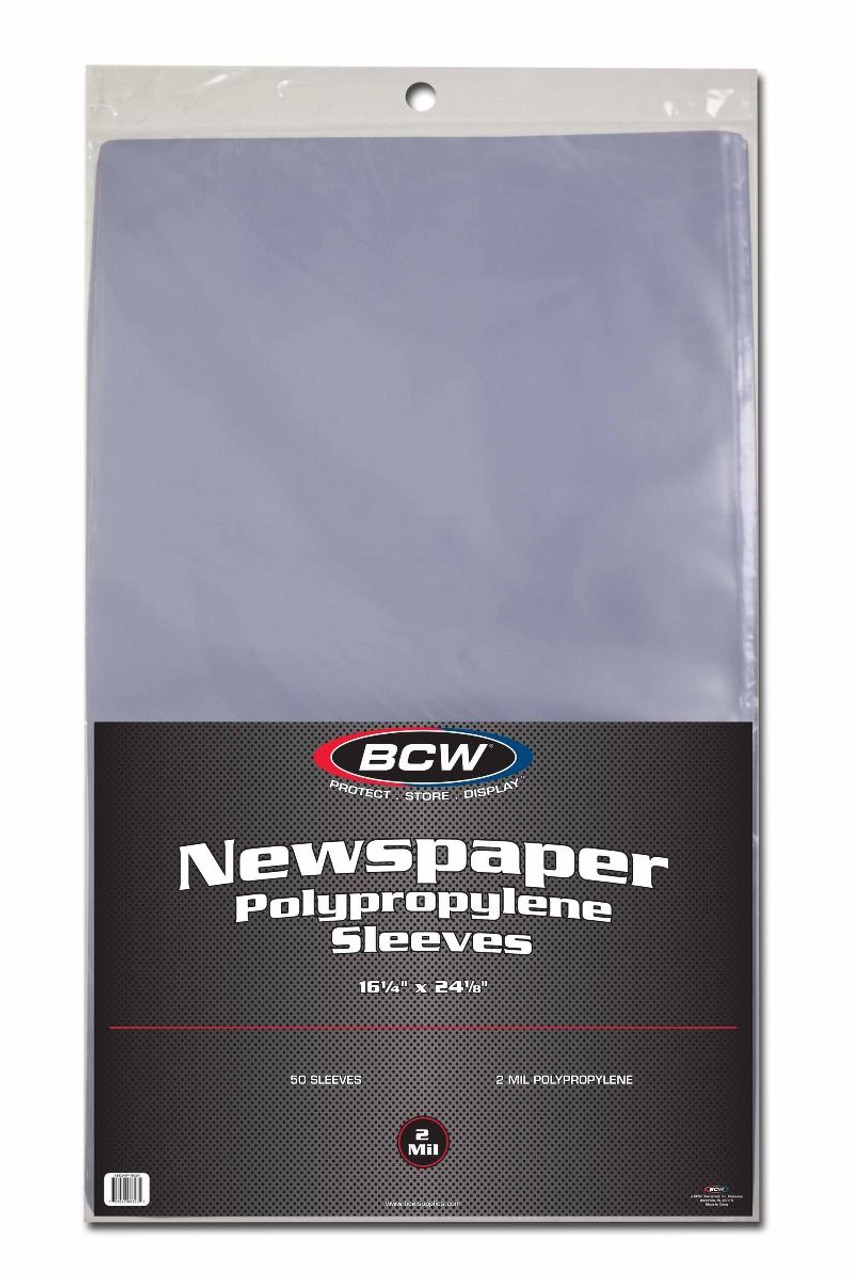 BCW Newspaper Sleeves (16x24) 50ct Pack / Case of 10