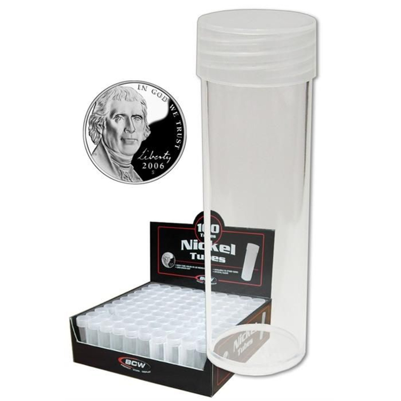 BCW Nickel Coin Tubes 100ct Box / Case of 5