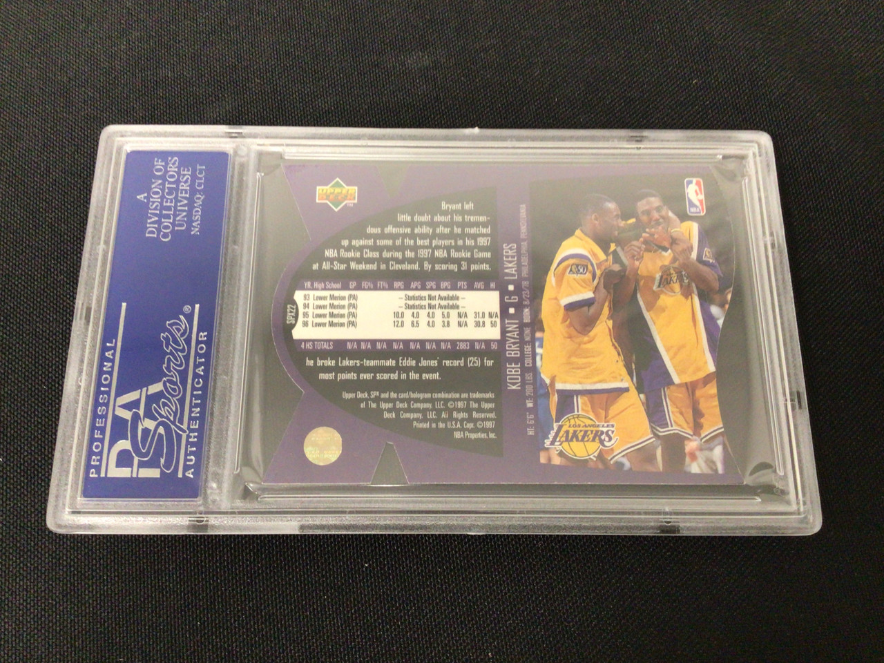 1997 Upper Deck SPx KOBE BRYANT Die-Cut PSA 9 Mint - The Baseball