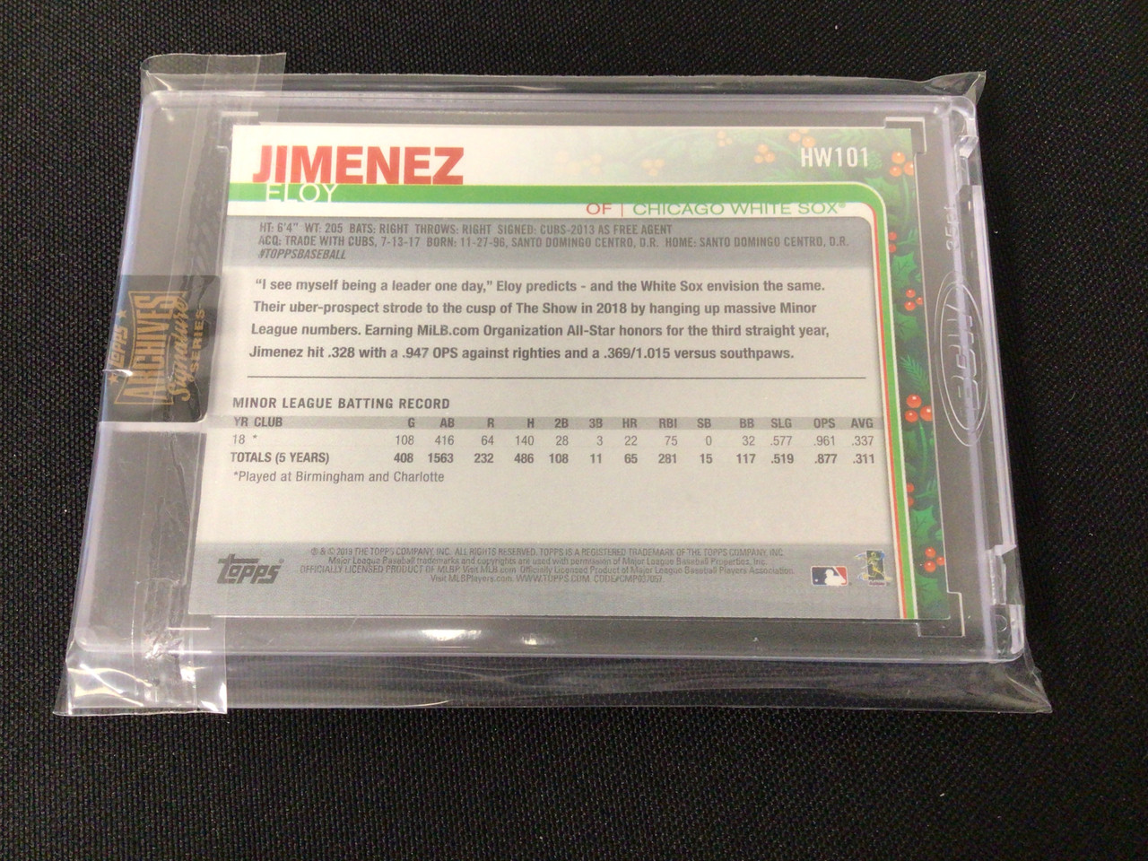 Eloy Jimenez Rookie Debut 2019 Topps Update #US243 Chicago White