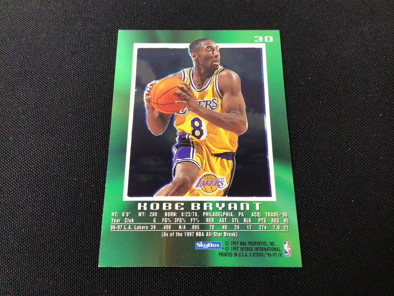 1996 Skybox EX 2000 KOBE BRYANT Rookie