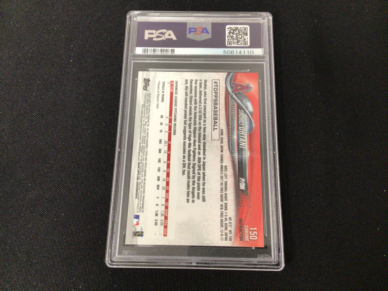 Sold at Auction: 2018 Topps Chrome Shohei Ohtani Pink Psa 10 Rookie #150