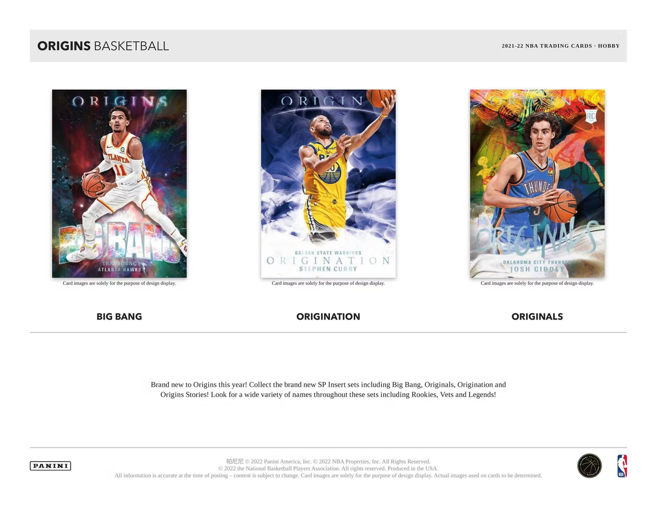 2021/22 Panini Origins Basketball Hobby Box