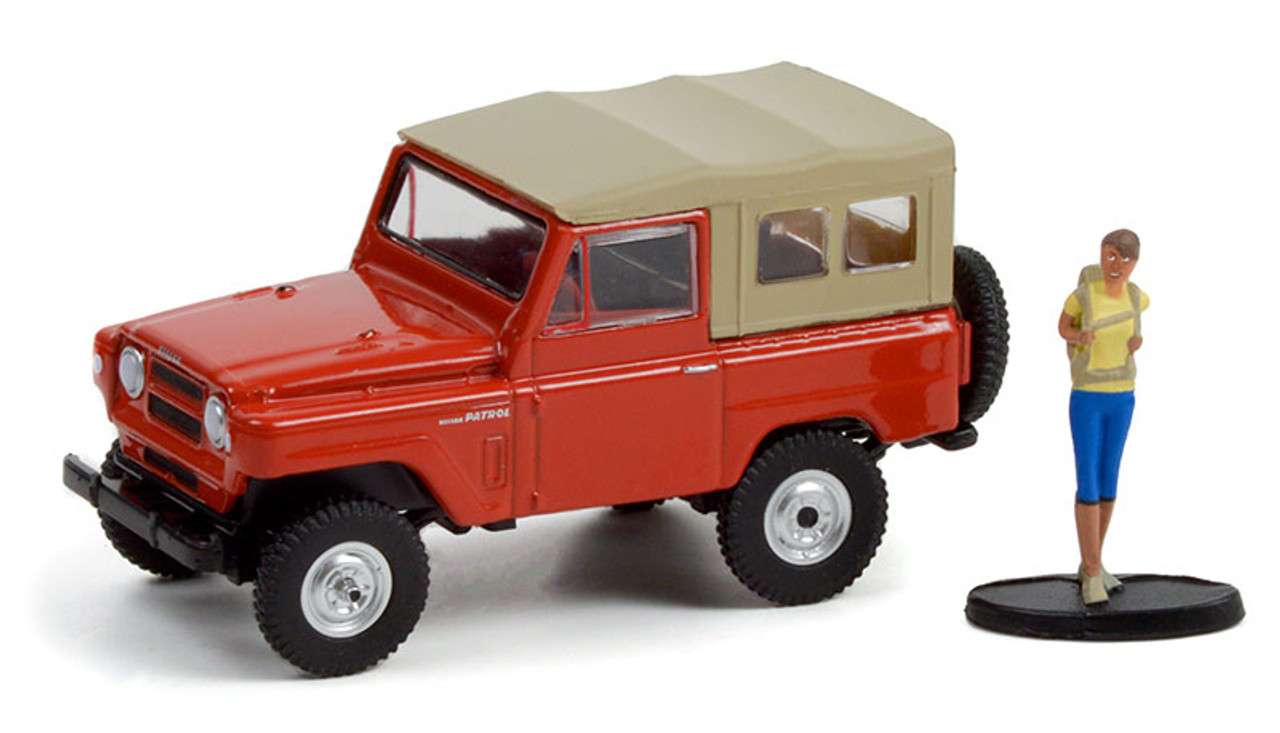 1975 Nissan Patrol with Backpacker - The Hobby Shop Series 12 - 1:64 Diecast Model Car by Greenlight