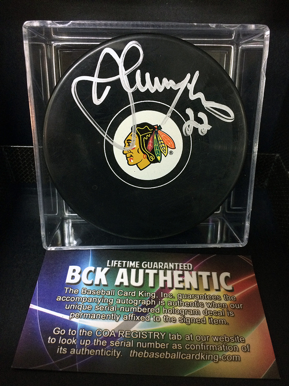 JAMAL MAYERS (Chicago Blackhawks) Autographed Hockey Puck