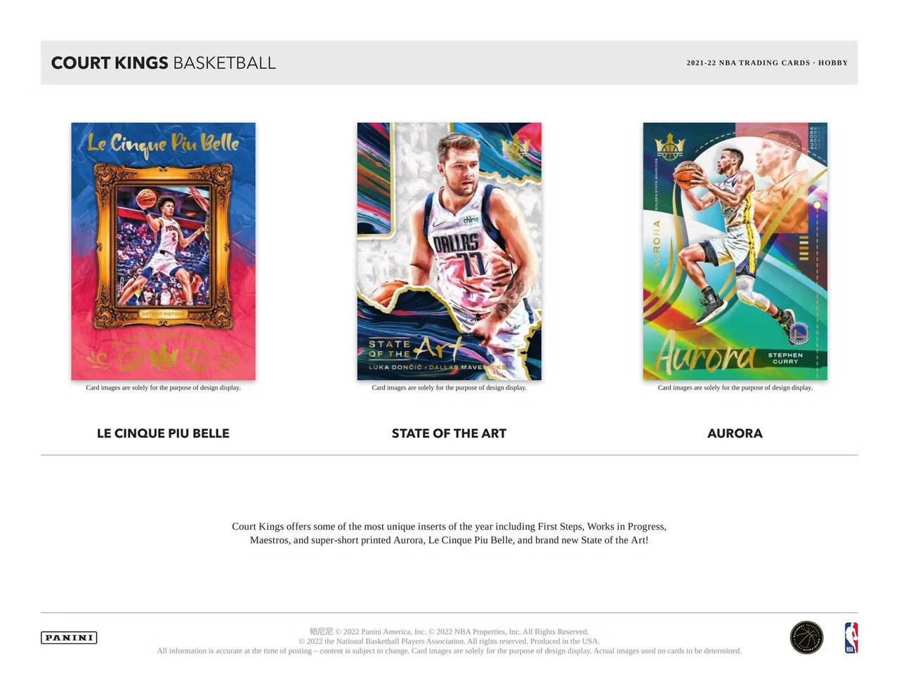 2021/22 Panini Court Kings Basketball Hobby Box The Baseball Card King, Inc.