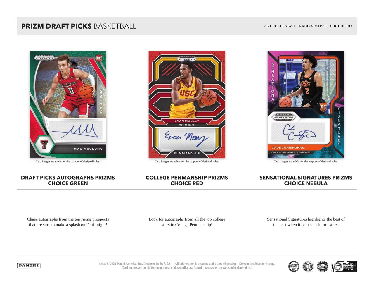 2021/22 Panini Prizm Draft Picks Collegiate Basketball Choice Box