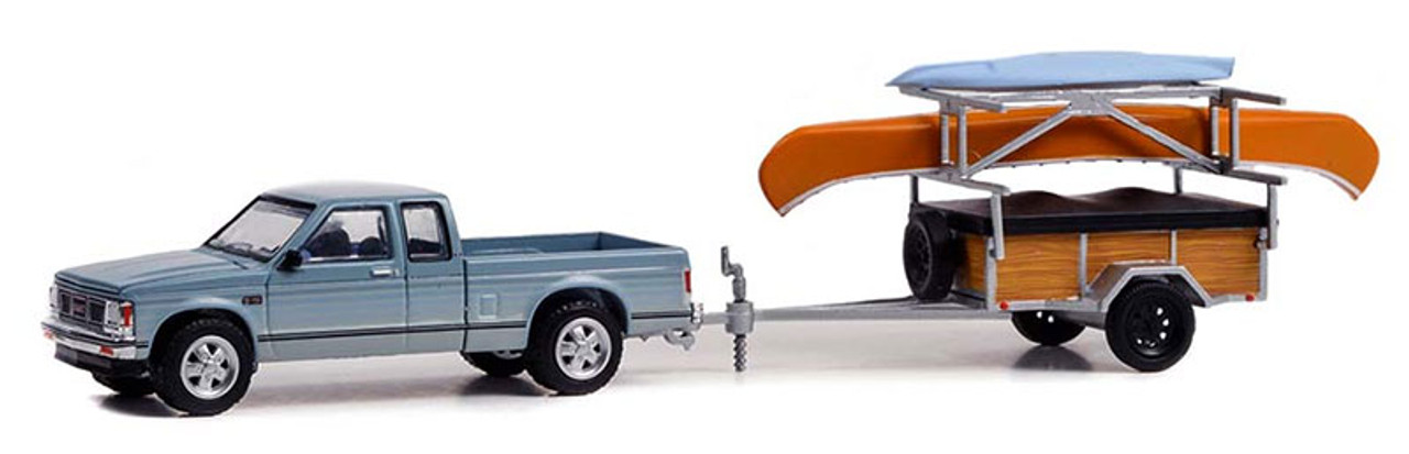 1988 GMC S-15 Sierra & Canoe/Kayak Trailer - Hitch & Tow Series 25 - 1:64 Model Car by Greenlight