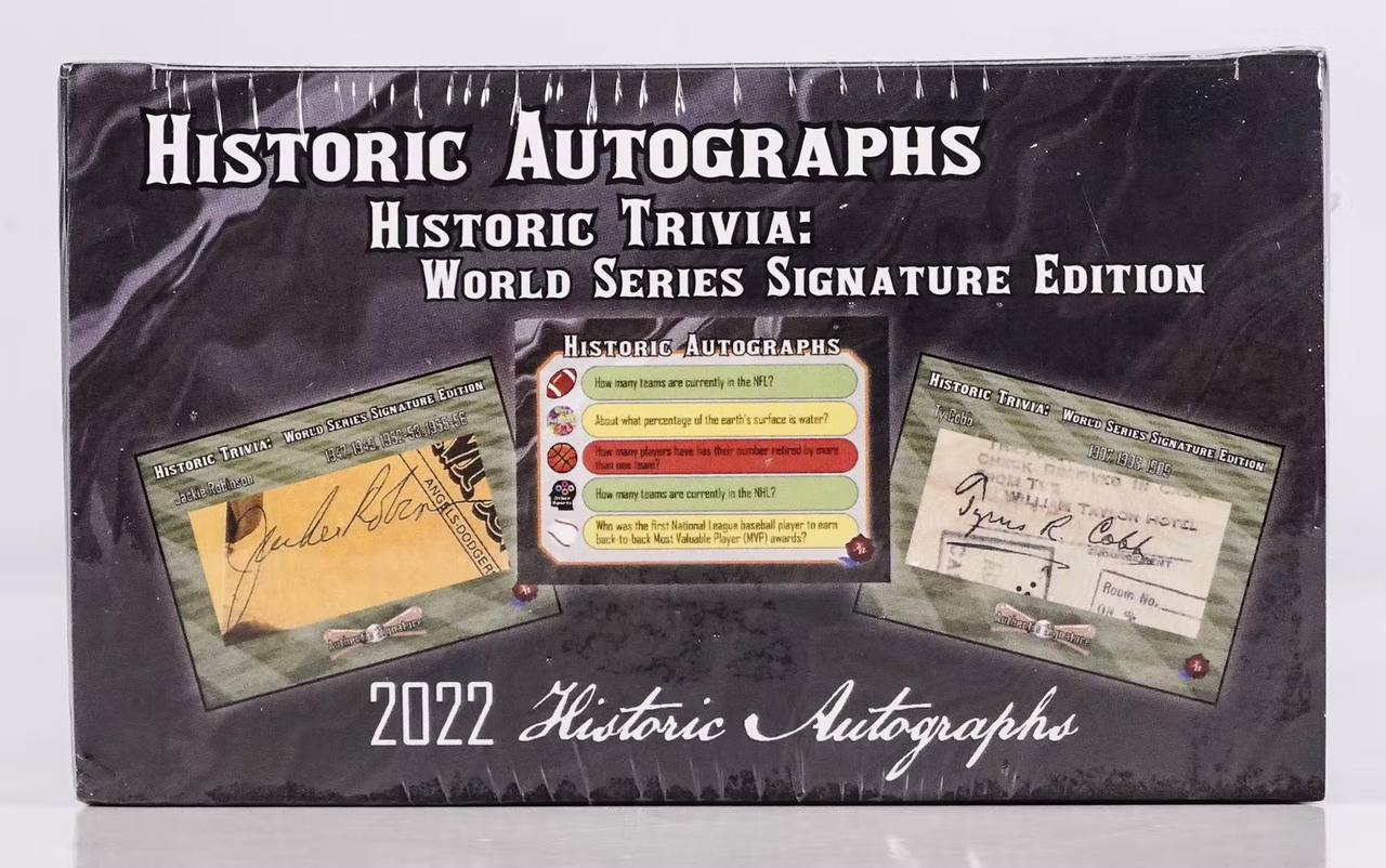 2022 Historic Autographs Trivia Game & Cut Autograph: World Series Edition Baseball Box