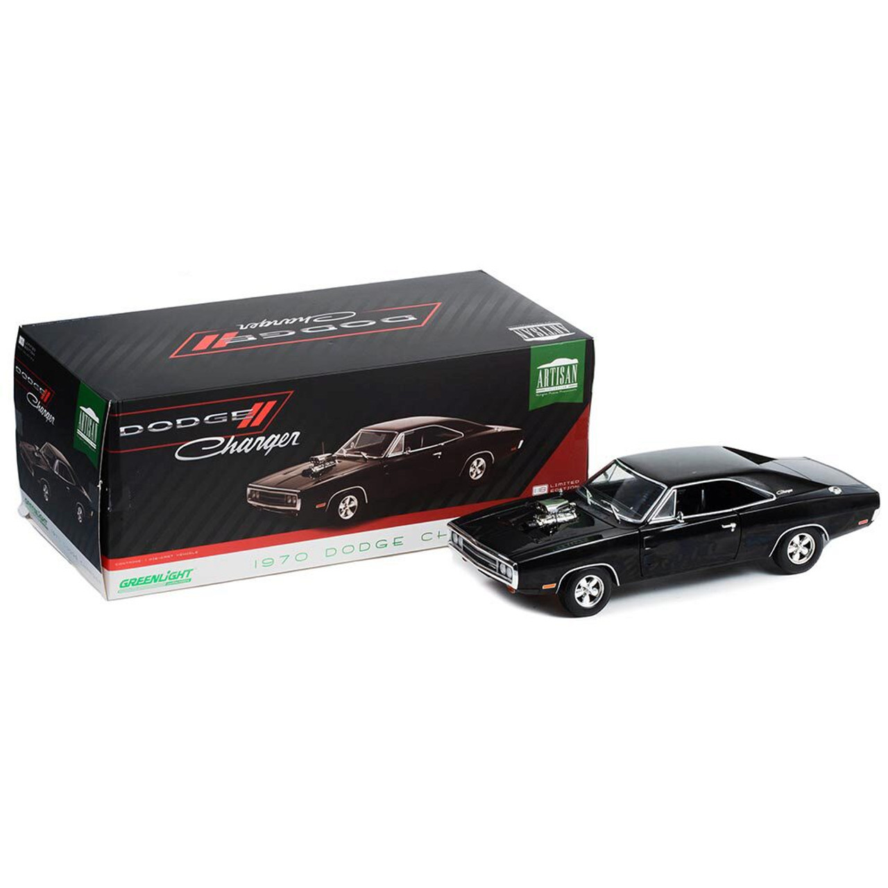 Dodge Charger W/Blown Engine   Black   1: Diecast Model Car