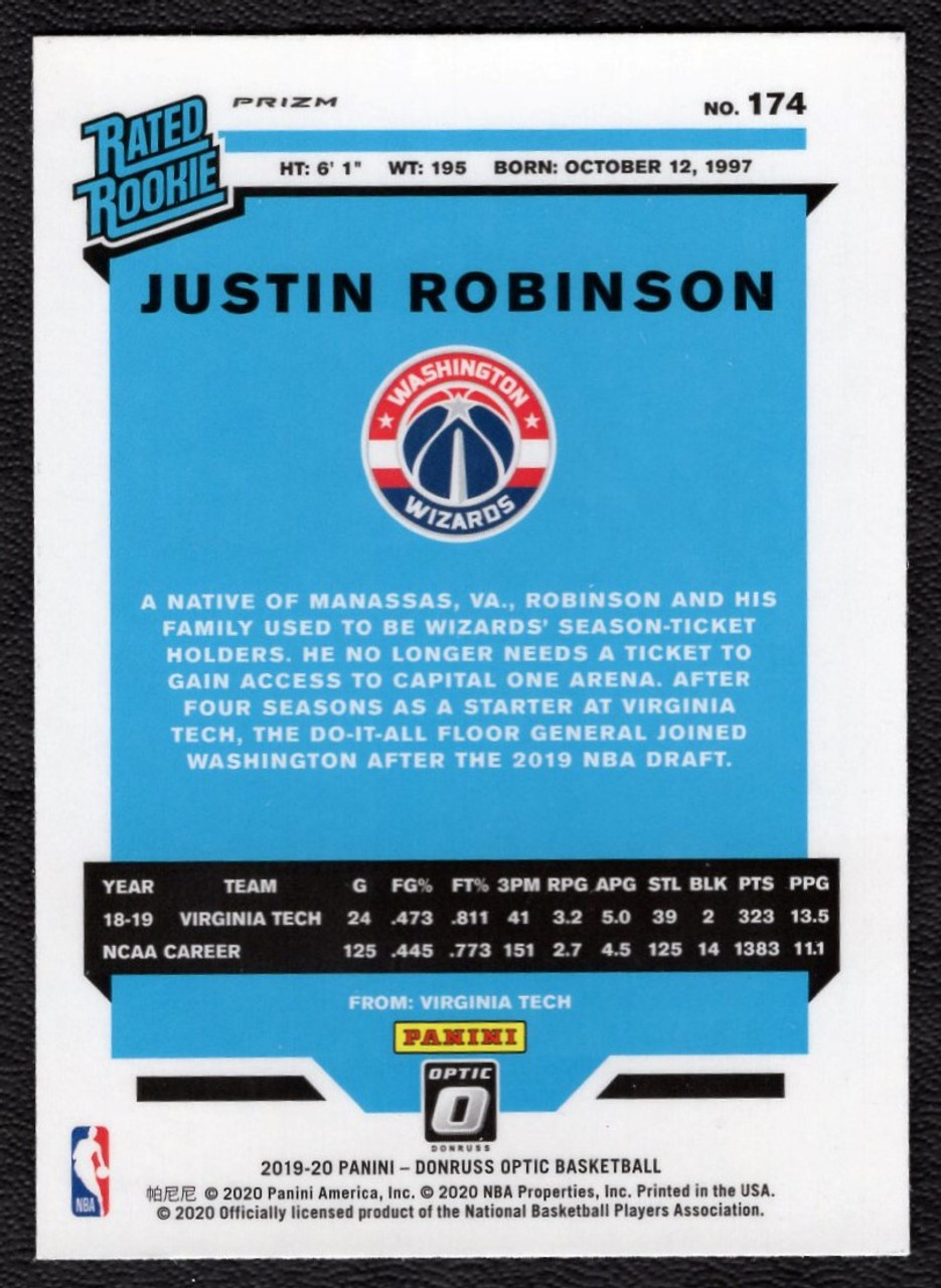 2019/20 Panini Donruss Optic #174 Justin Robinson Holo Rated Rookie