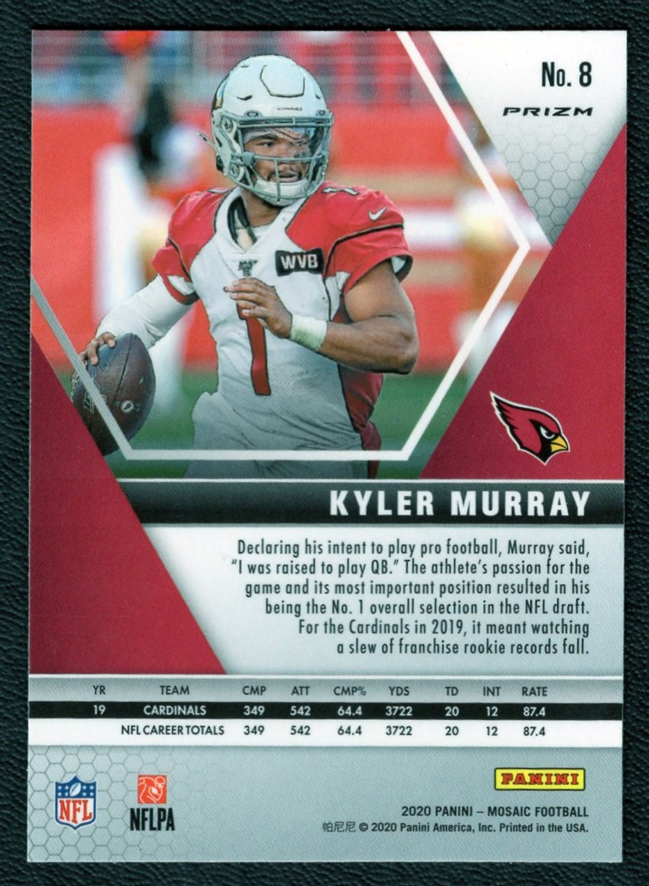 2020 Panini Mosaic #8 Kyler Murray Reactive Gold Prizm