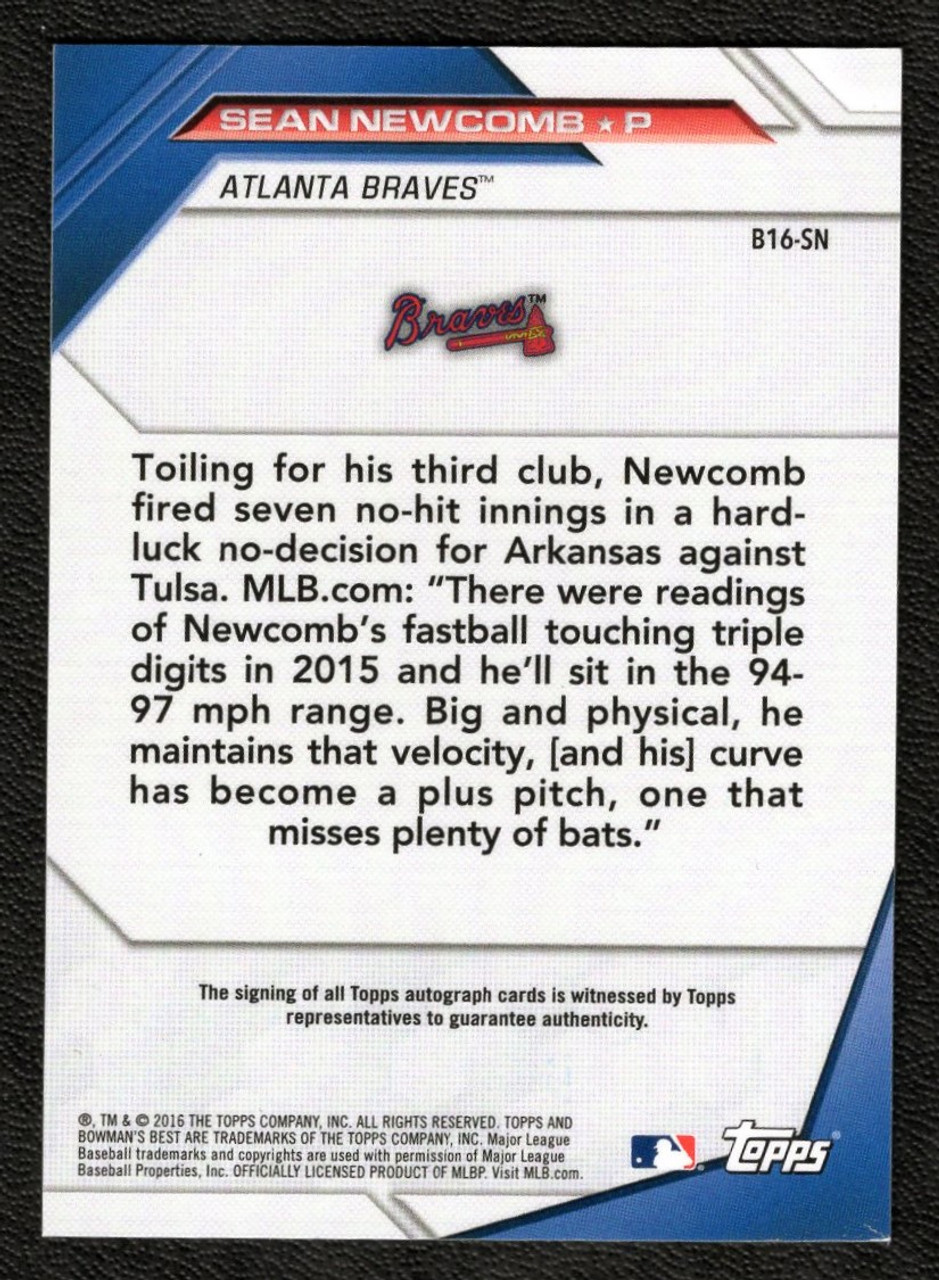 2016 Bowman's Best #B16-SN Sean Newcomb Autograph