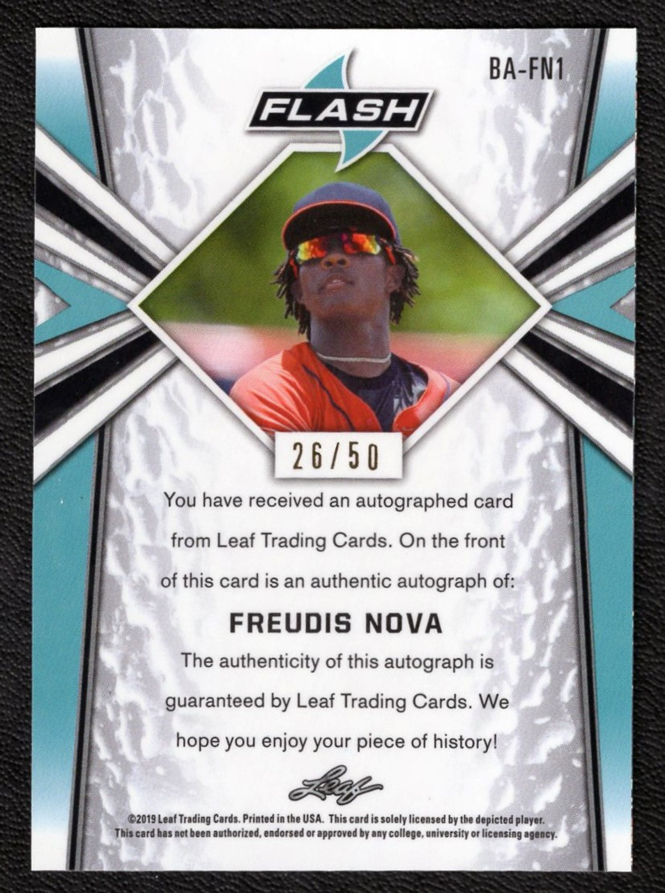 2019 Leaf Flash #BA-FN1 Freudis Nova Autograph 26/50