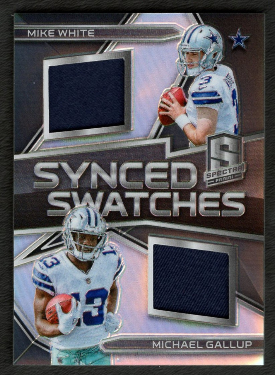 2018 Panini Spectra Synced Swatches #8 Mike White & Michael Gallup Dual Rookie Relic 97/99