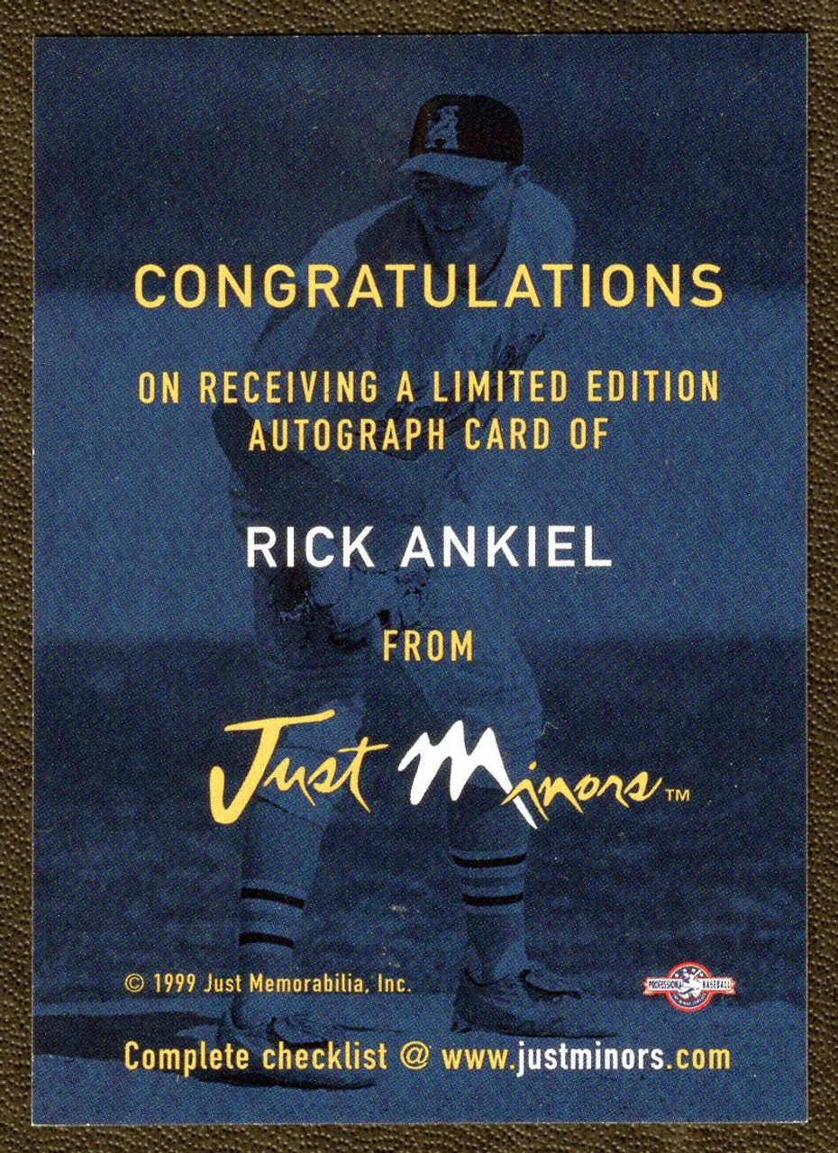 1999 Just Minors  Rick Ankiel Rookie Autopraph