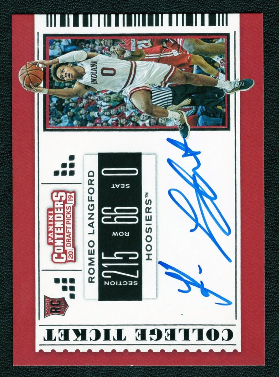 2019 Panini Contenders Draft Picks #59 Romeo Langford College Ticket Autograph Rookie