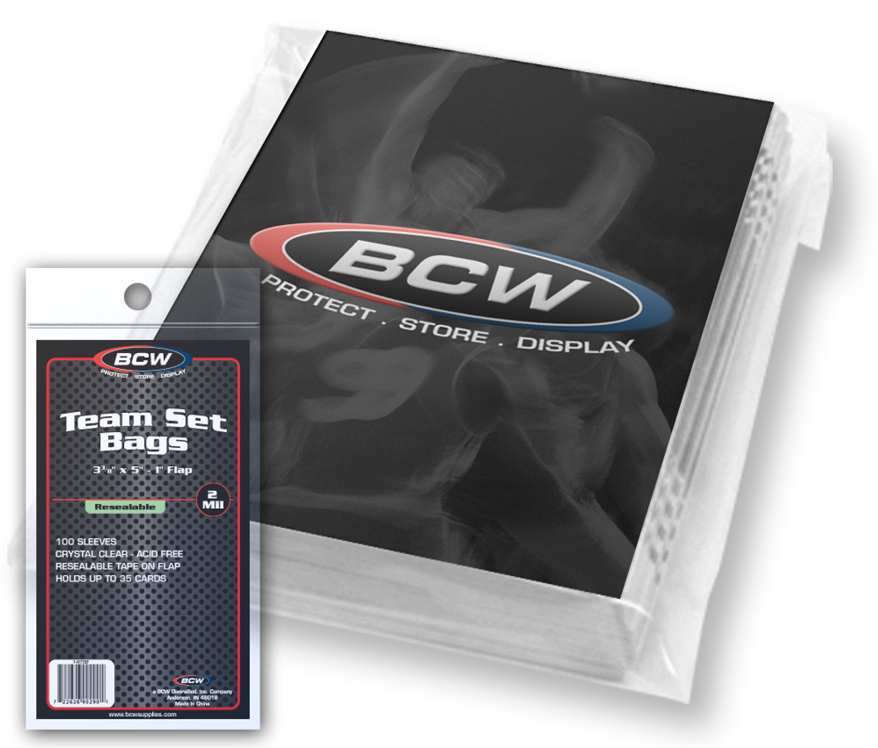 BCW Resealable Team Set Bags 100ct Pack / Case of 100