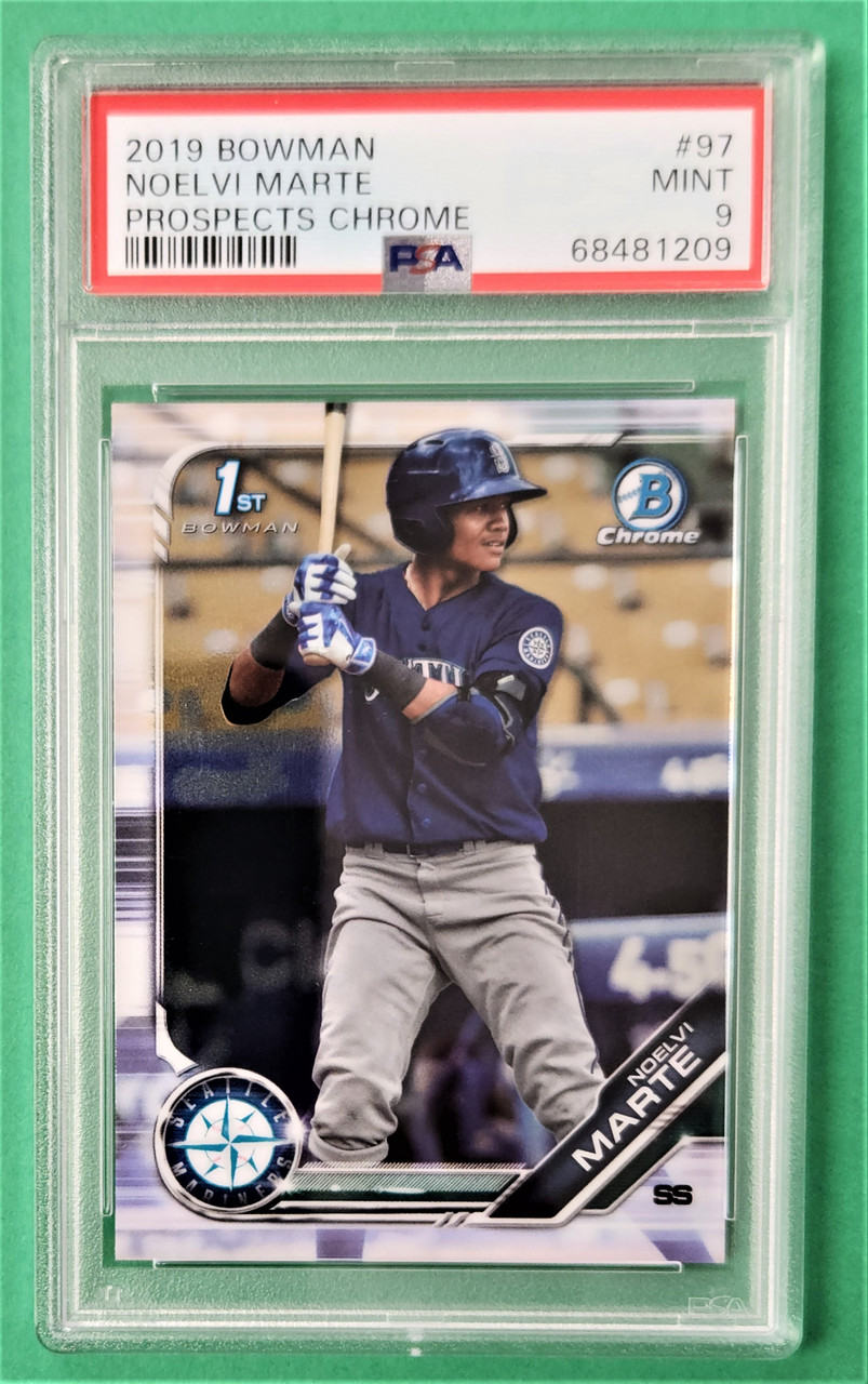 2019 Bowman Chrome #BCP-97 Noelvi Marte 1st Bowman Chrome PSA 9