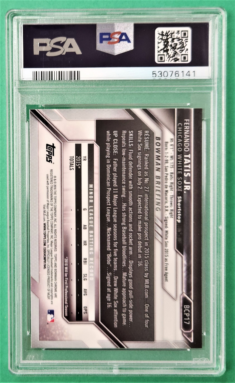 2016 Bowman Chrome #BCP17 Fernando Tatis Jr. 1st Bowman Chrome PSA 8