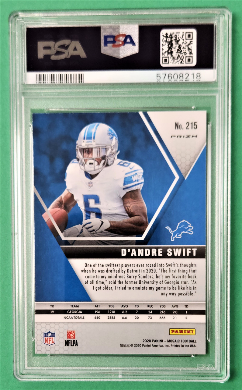 2020 Panini Mosaic #215 D'andre Swift Reactive Green Rookie/RC PSA 9