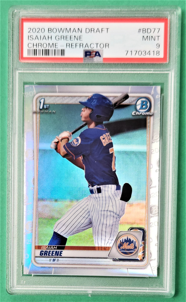 2020 Bowman Draft #BD-77 Isaiah Greene 1st Bowman Chrome Refractor PSA 9