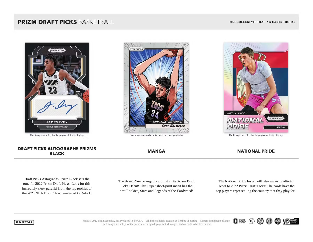 2022 Panini Prizm Draft Picks Collegiate Basketball Hobby Box