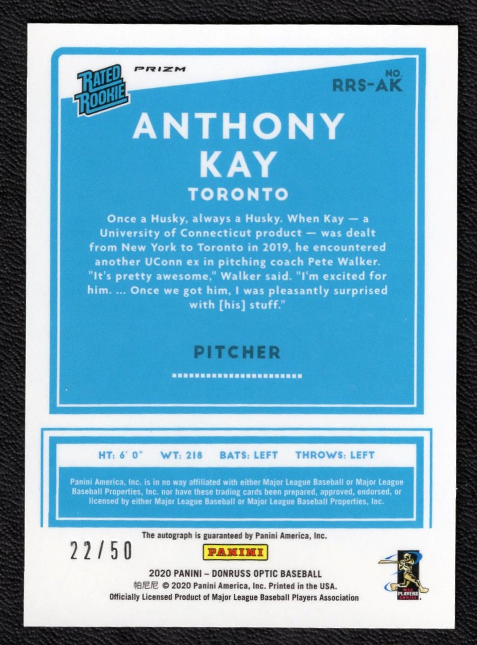 2020 Panini Donruss Optic #RRS-AK Anthony Kay Red Rated Rookie Autograph 22/50