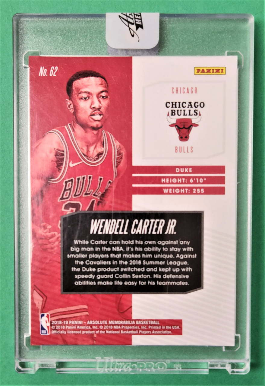 2018/19 Panini Absolute Memorabilia #62 Wendell Carter Jr. Rookie Card (Encased)