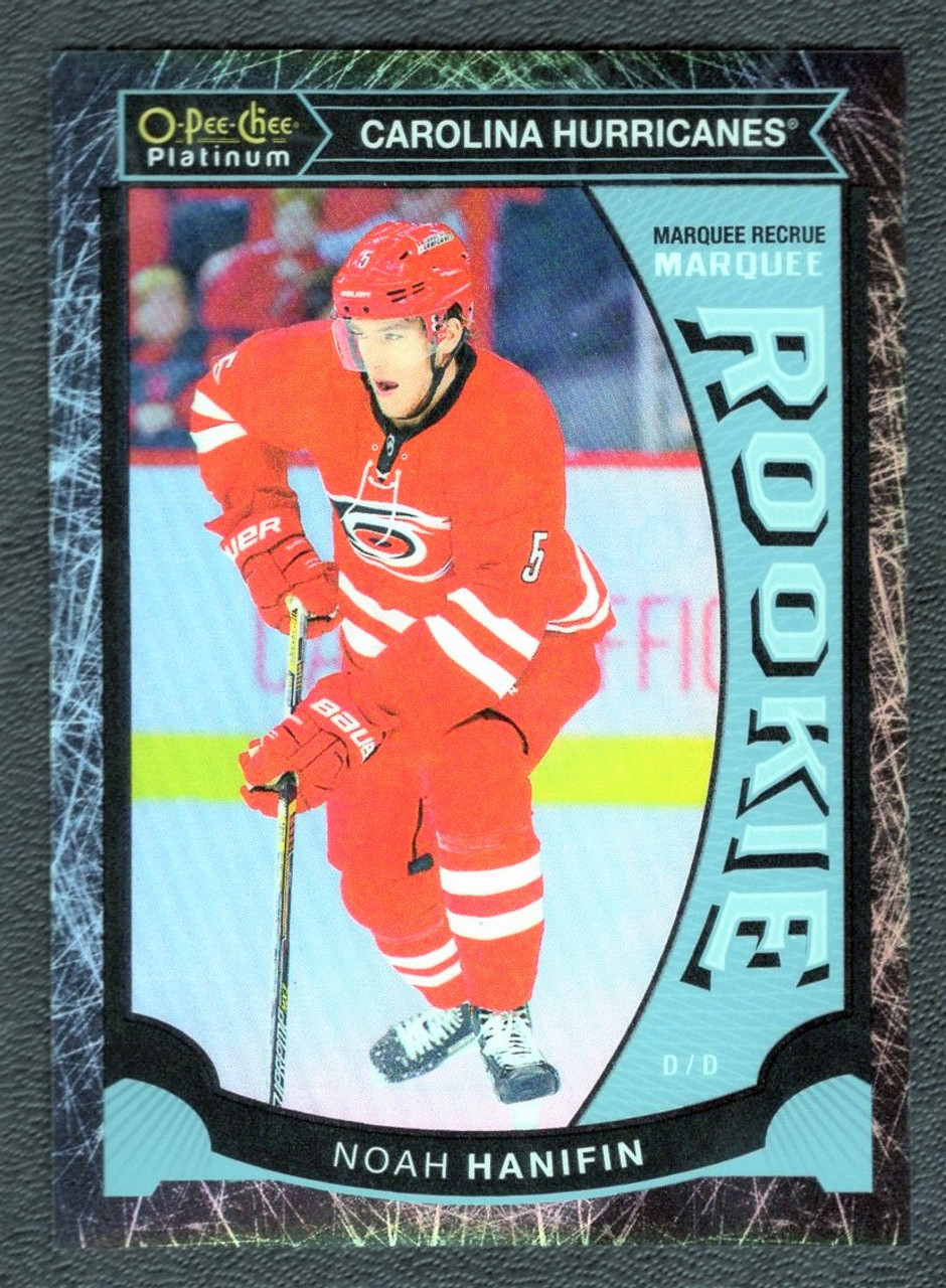 2015-16 Upper Deck OPC Platinum #M41 Noah Hanifin Black Ice 8/99 Marquee Rookie