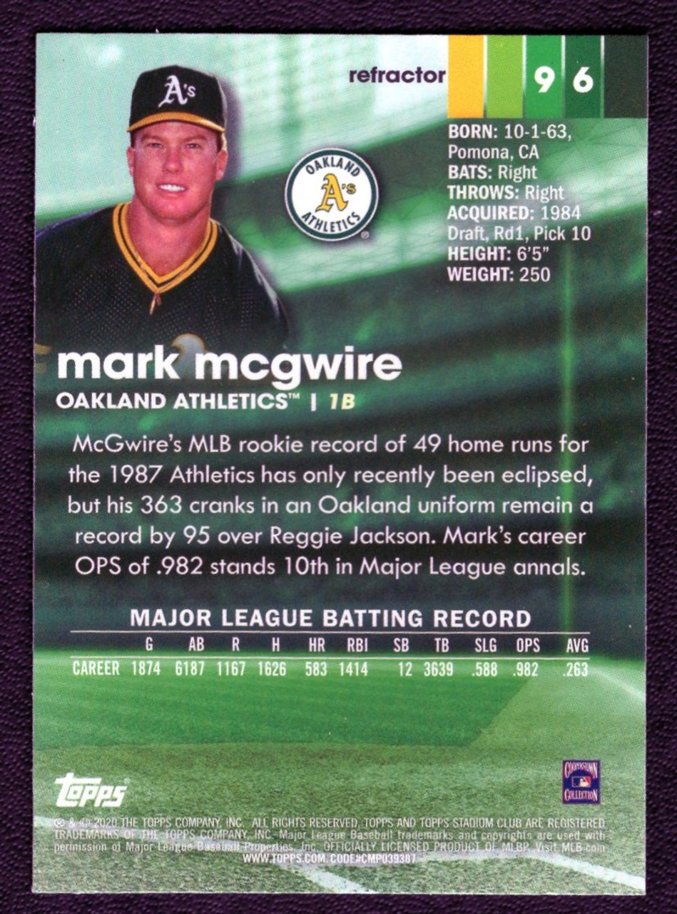 1990 Topps #690 Mark McGwire PSA 9 - The Baseball Card King, Inc.