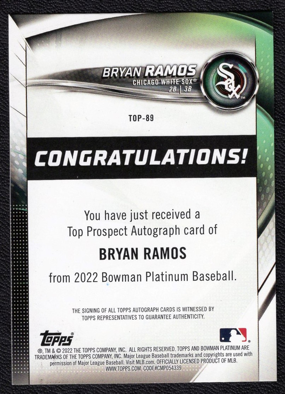 2022 Bowman Platinum #TOP-89 Bryan Ramos Autograph