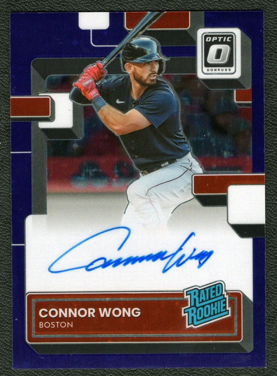2022 Panini Donruss Optic #RRS-WO Connor Wong Blue Prizm Rated Rookie Autograph 27/49