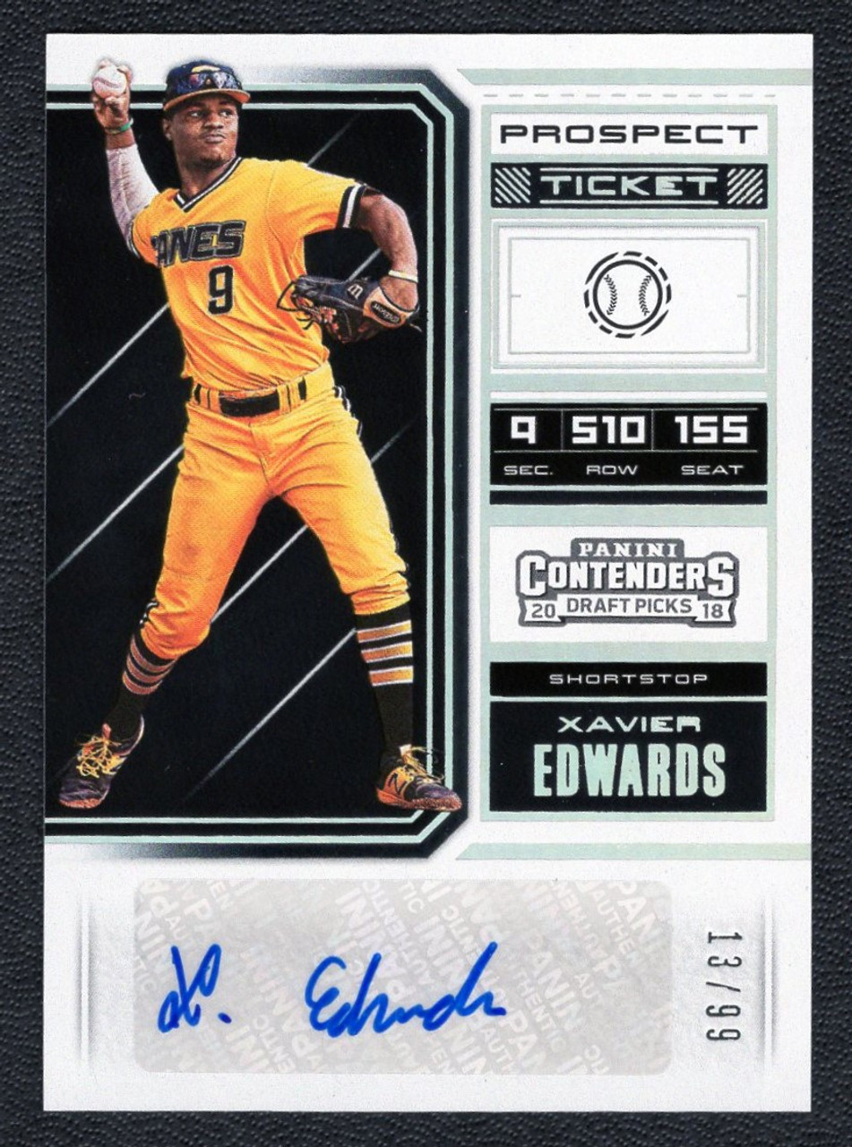 2018 Panini Contenders #36 Xavier Edwards Prospect Ticket Autograph 19/99