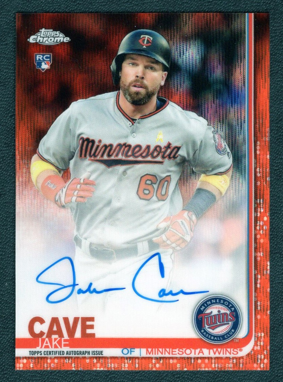 2019 Topps Chrome #RA-JC Jake Cave Rookie Orange Wave Refractor Autograph 22/25